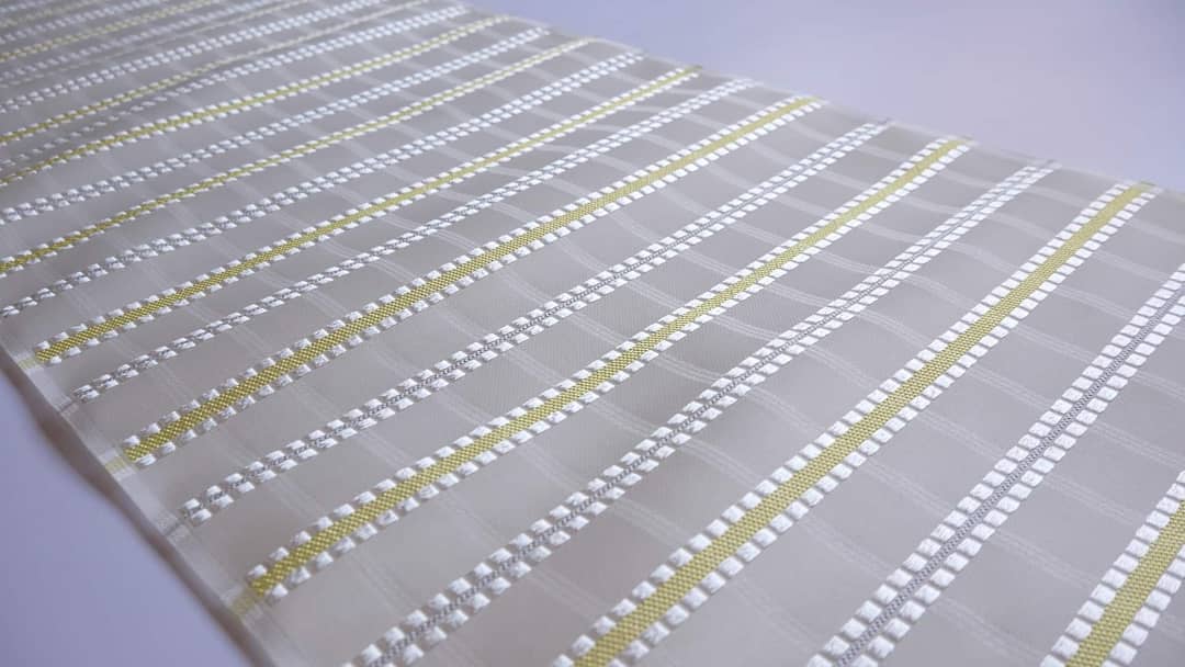 ☆美術工芸 啓(ひらく)☆新品☆手織り九寸名古屋帯 生引き糸 熨斗目 横段 縞 単衣～夏九寸(名古屋帯)「美術工芸啓・熨斗目」 | MINOKO STORE