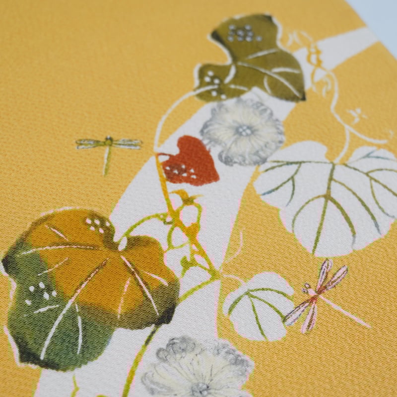 九寸(名古屋帯)「型絵染・ちりめん・秋草」 | MINOKO STORE