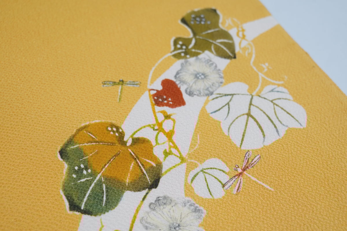 九寸(名古屋帯)「型絵染・ちりめん・秋草」 | MINOKO STORE 九寸(名古屋帯)「型絵染・ちりめん・秋草」 | MINOKO STORE