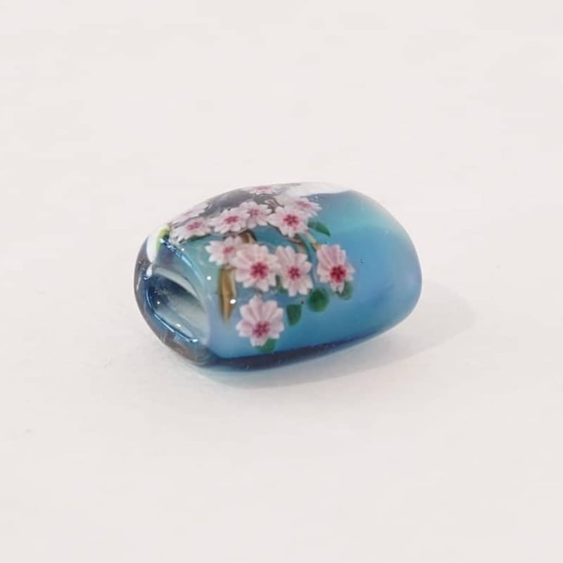 帯留「蜻蛉玉・ガラス製・桜」 | MINOKO STORE