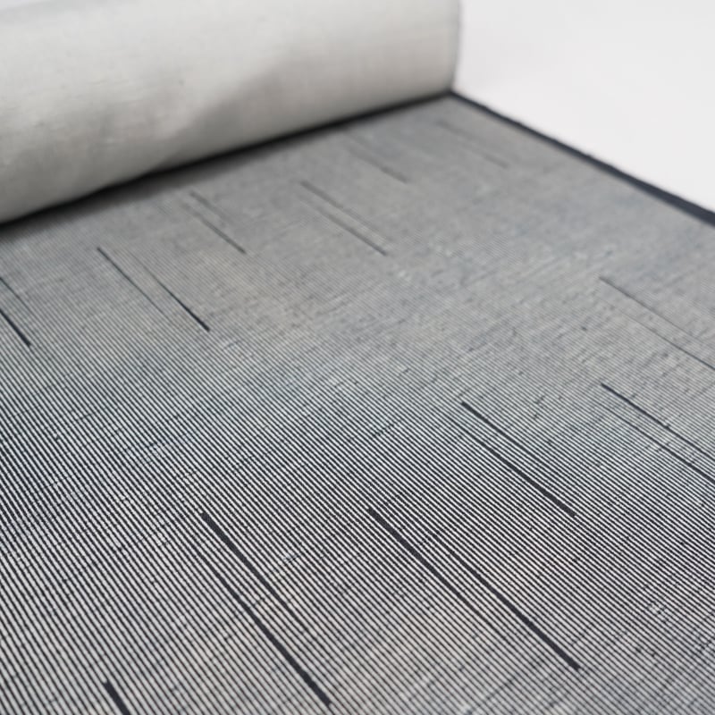 江戸小紋「竺仙・真綿紬・雨入り万筋・児玉博(型)・浅野栄一(染