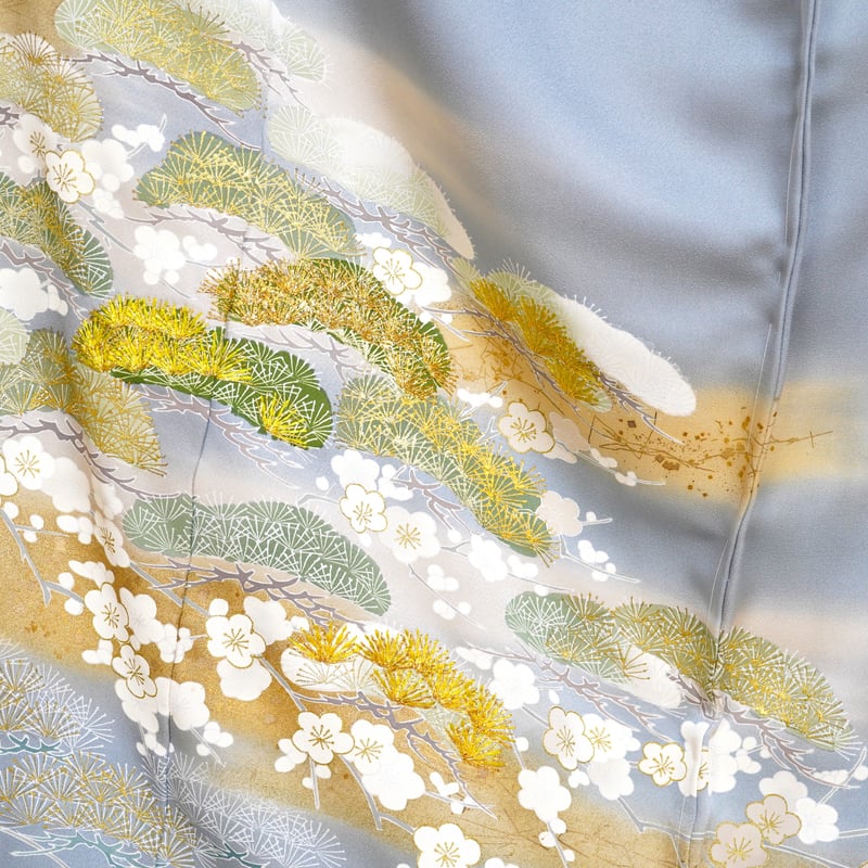 シケ引き染め 着尺 作家物 正絹 シケ引き染め 作家物着尺 正絹 有名