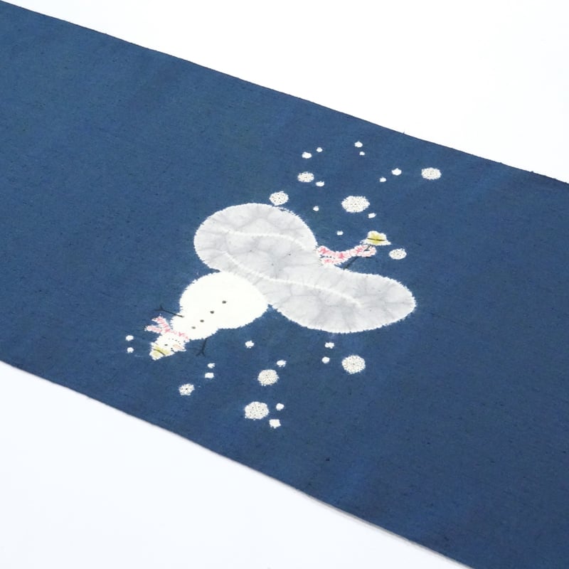 九寸帯（名古屋帯）「森健持・辻が花染・スノーマン」 | MINOKO STORE