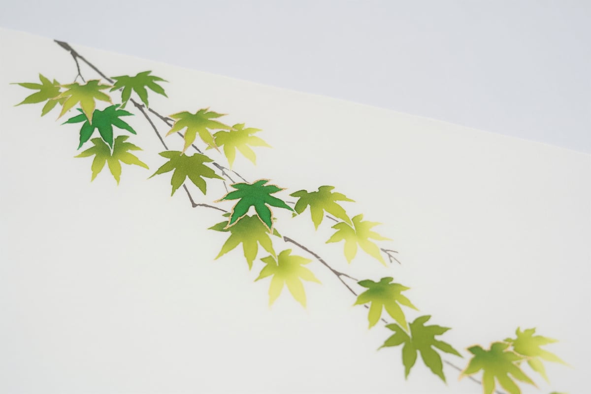 深みのあるブラウン楓と筒模様塩瀬の名古屋帯