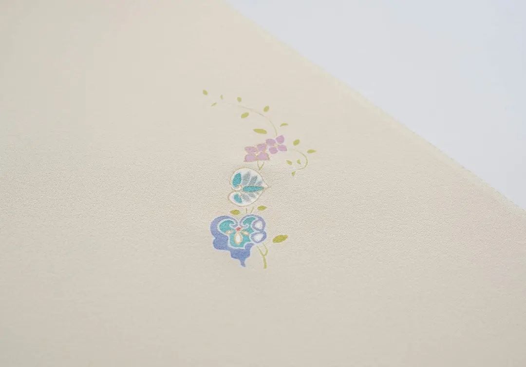 蘇州刺繍 小紋 鶏 ひよこ 鳥 飛び柄 紋意匠 正絹 躾糸付き X502 蘇州