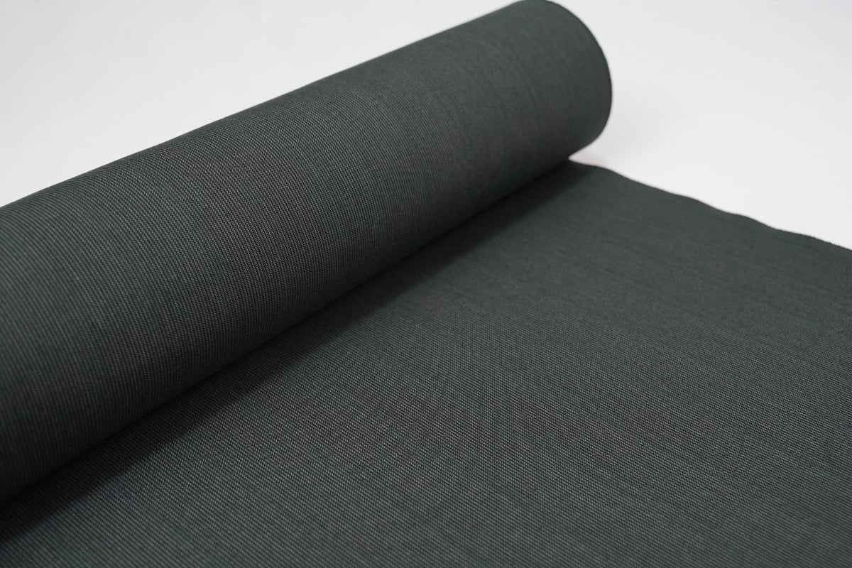 丸洗い済み★2回着用★身丈162裄68丹後木綿着物★みかん色っぽい黄色に緑縞 伊勢木綿 洗える着物 単品 「縞 深緑色×灰色」 お仕立て上がり