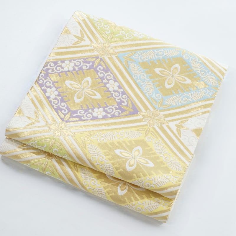 袋帯「美術工芸啓・押し本漆本金箔 生引き糸・舞楽菱」 | MINOKO STORE