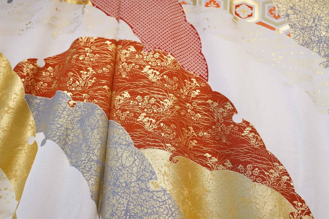 ✨吉祥紋様尽くし✨京友禅鶴が舞う朱赤の振袖と雪輪流水の帯セット