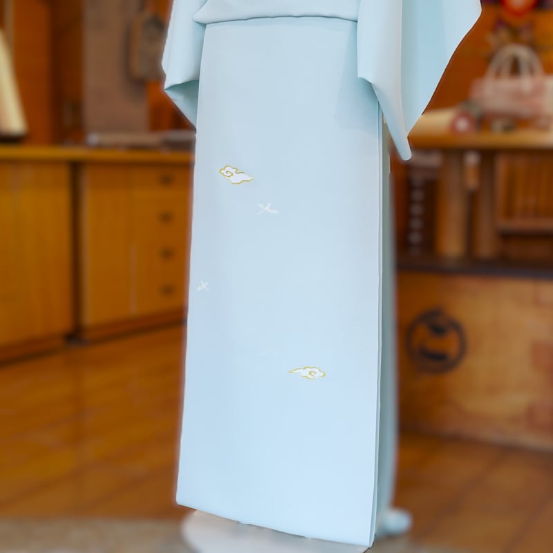 附下「京友禅・瑞雲と鳥・水色」 | MINOKO STORE