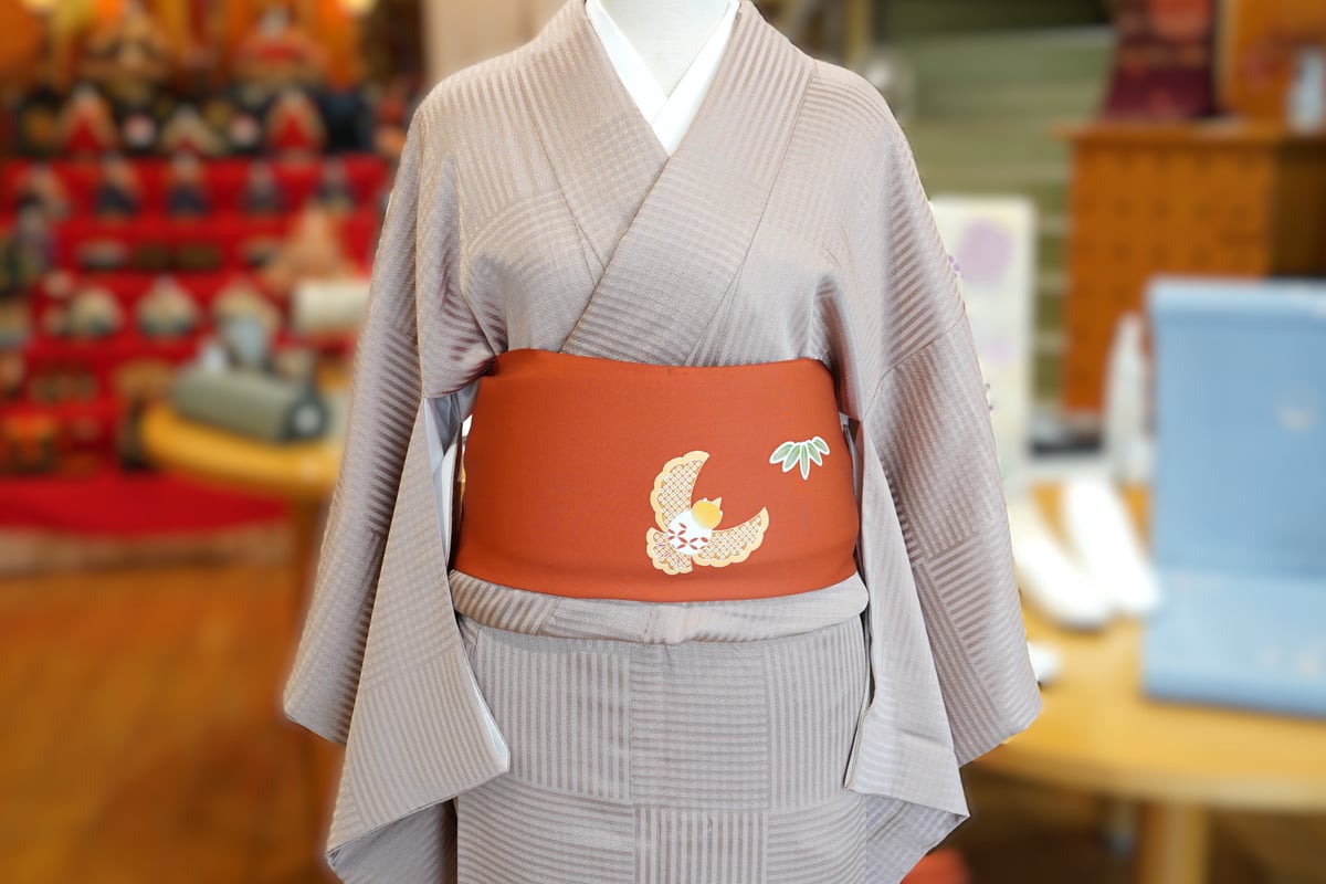 九寸帯（名古屋帯）「塩瀬・ふくら雀」 | MINOKO STORE