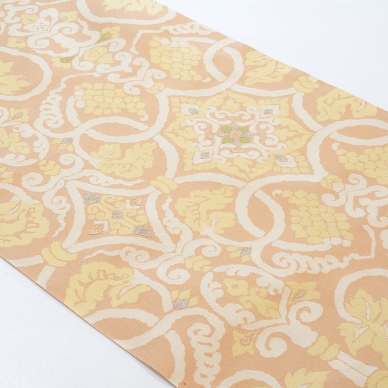 ⑥⑧⑤羅 博多織 葡萄唐草文様 名古屋帯 正絹 九寸帯（名古屋帯）「経錦織・葡萄唐草文様」 | MINOKO STORE