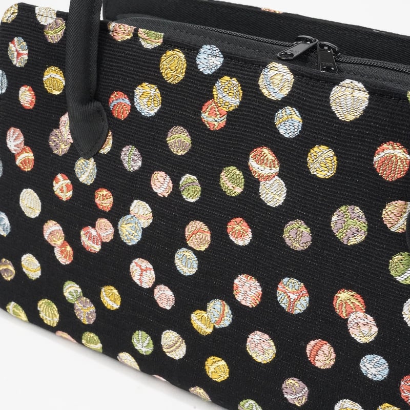 利休バッグ「黒地・手毬柄」 | MINOKO STORE