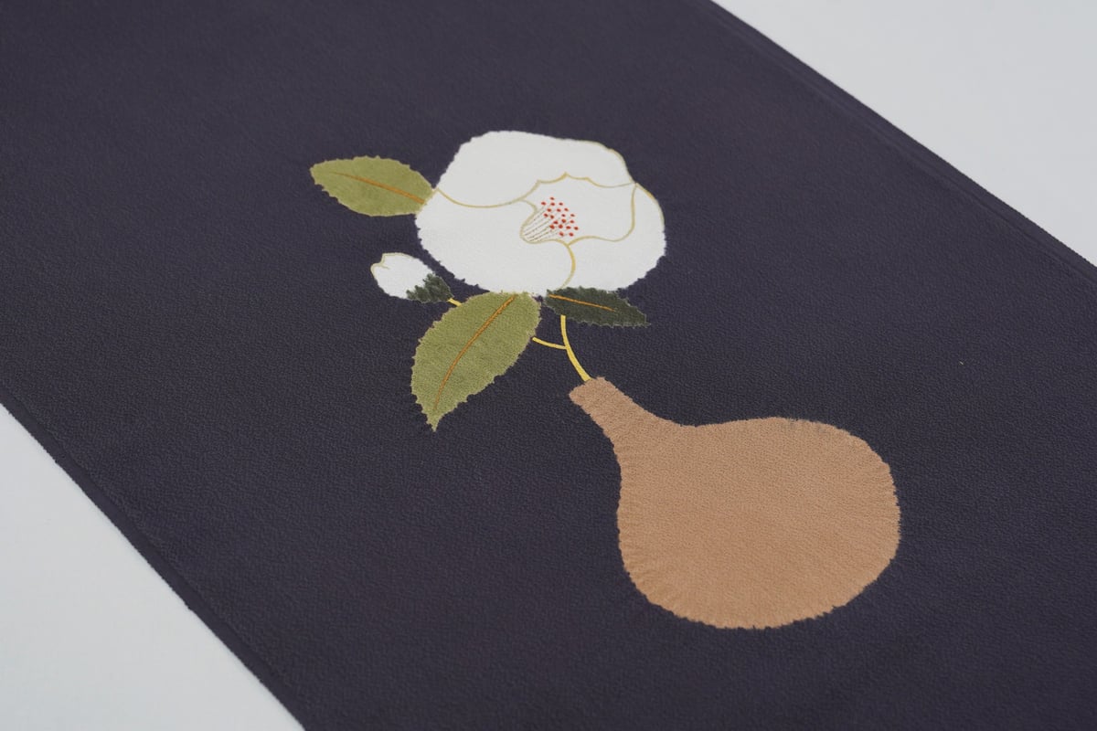 九寸帯「染の川勝・花瓶に椿」 | MINOKO STORE