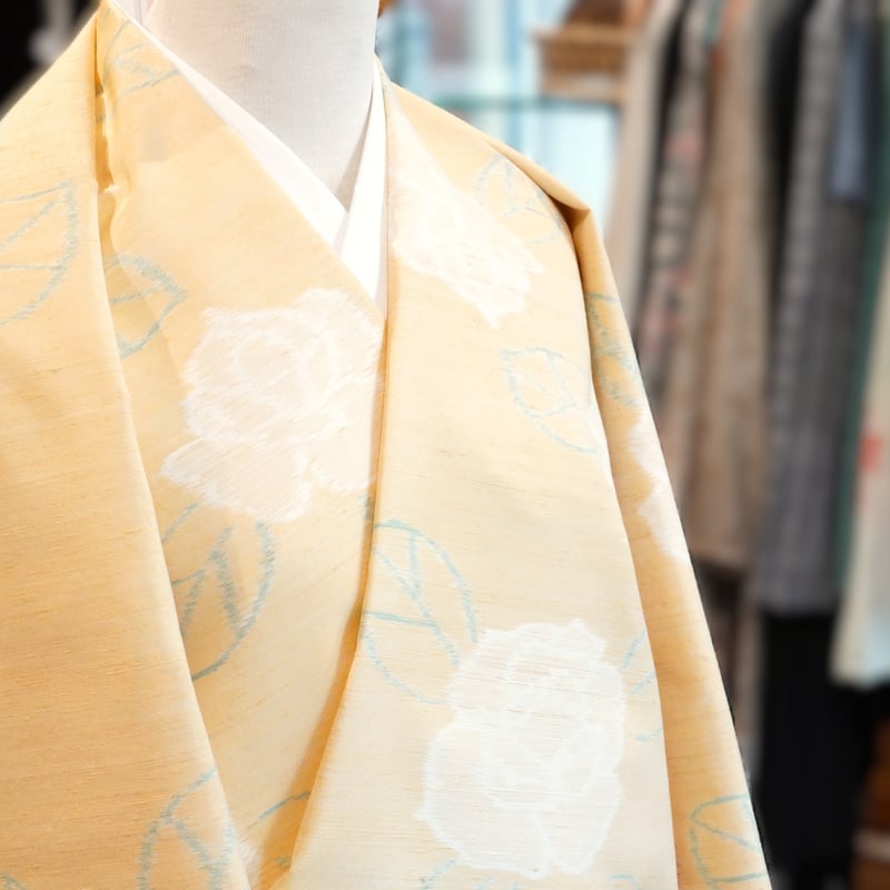 紬「千切屋謹製縹紬・絵絣・薔薇」 | MINOKO STORE