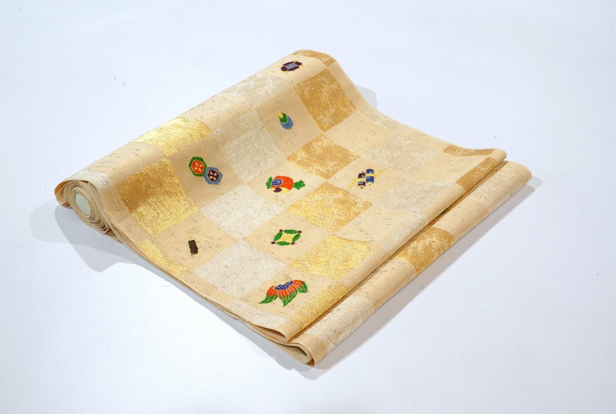 九寸帯(名古屋帯)「洛風林・七宝市松」 | MINOKO STORE 九寸帯(名古屋帯)「洛風林・七宝市松」 | MINOKO STORE