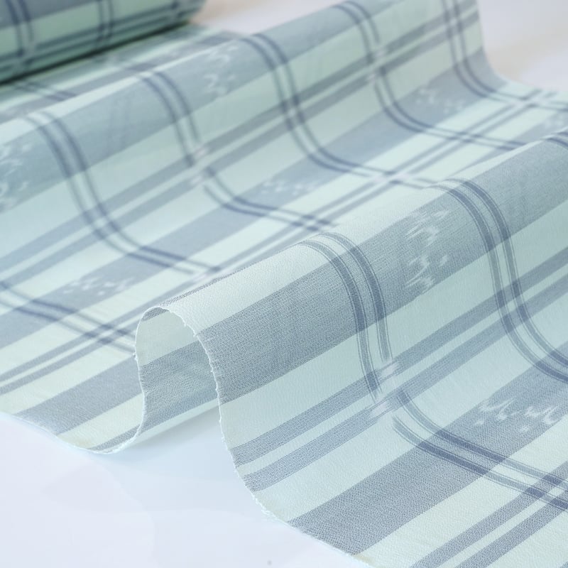 琉球かすり「壁上布・夏紬・格子・水色」 | MINOKO STORE