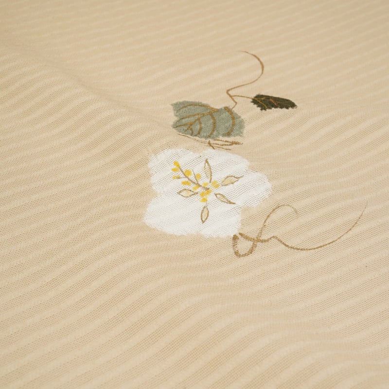 名門 染匠 染の川勝 菊文様 手刺繍入り京友禅 袷付け下げ 淡ピンクベージュ 名門 染匠 染の川勝 菊文様 手刺繍入り京友禅 付け下げ ピンク