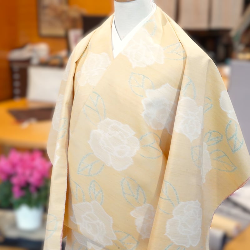 紬「千切屋謹製縹紬・絵絣・薔薇」 | MINOKO STORE