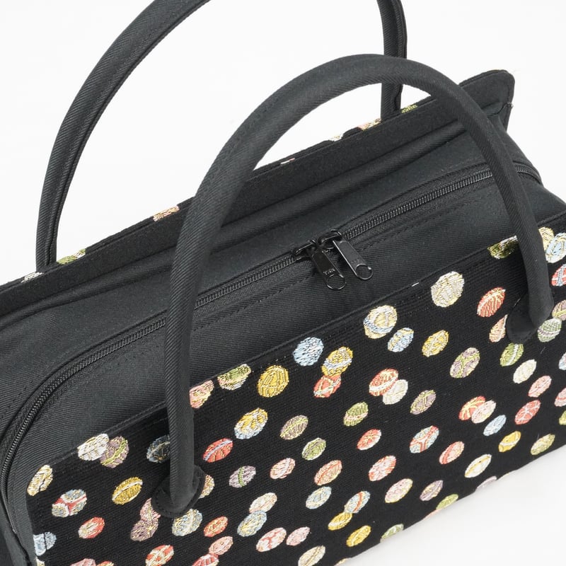 利休バッグ「黒地・手毬柄」 | MINOKO STORE