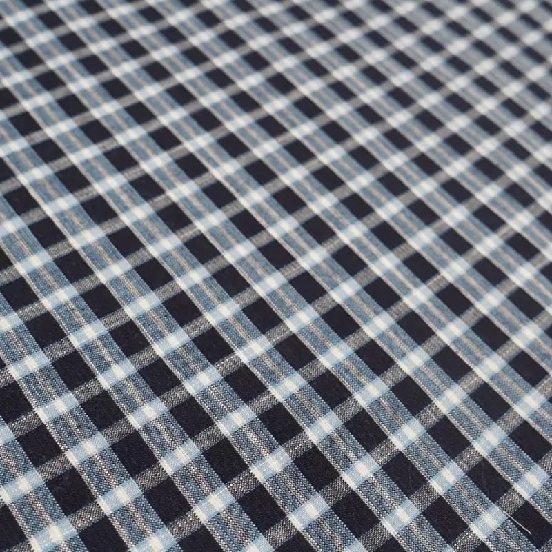 片貝木綿「ネイビーブルー・チェック柄」 | MINOKO STORE