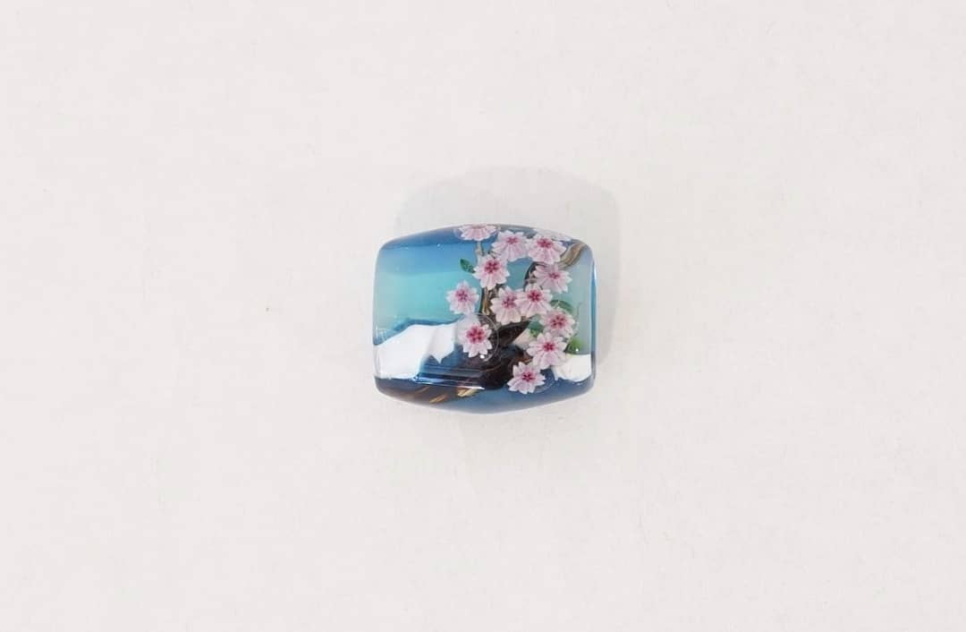 帯留「蜻蛉玉・ガラス製・桜」 | MINOKO STORE