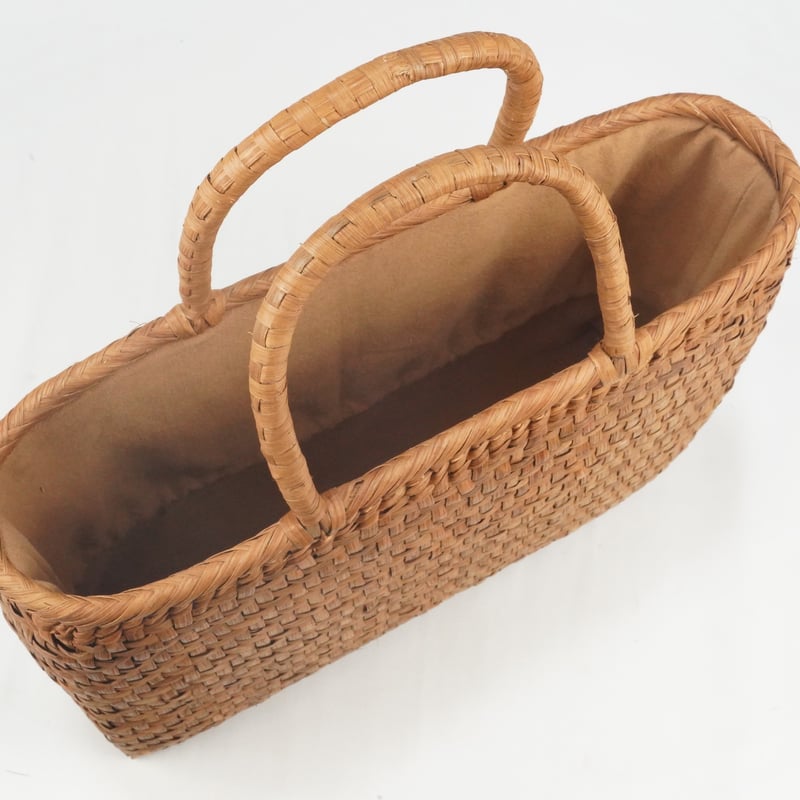 ☆お値下げ☆ 山ぶどう かごバッグ 山葡萄かごバッグ 網代編み 4-5mmひご 735g W32.5cm 国産 奥会津