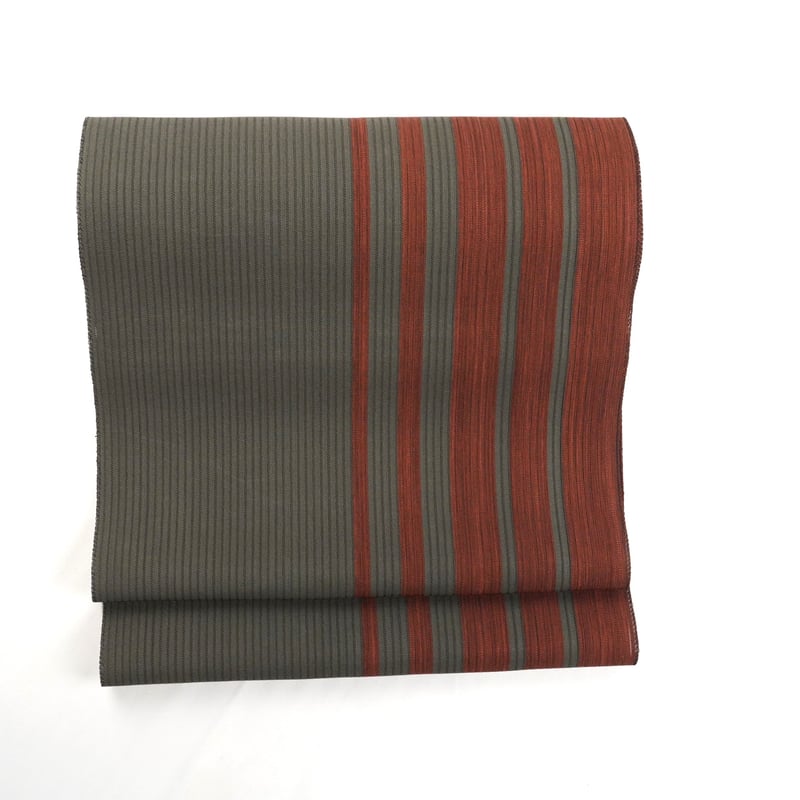 夏八寸帯（夏名古屋帯）「高三織物・違い経て縞」 | MINOKO STORE