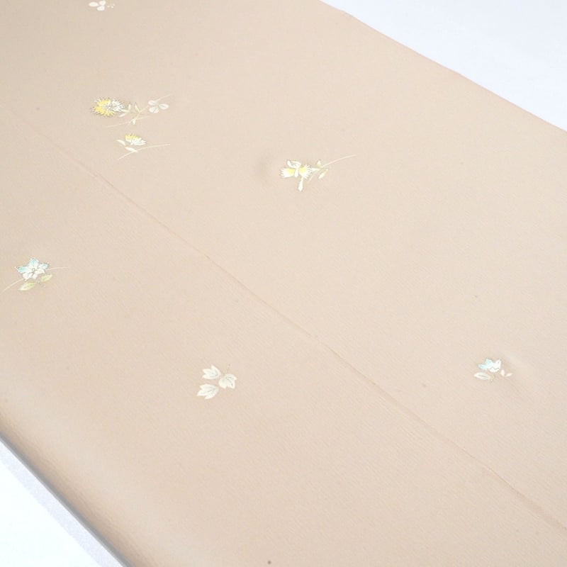 単衣附下「楊柳生地・染の川勝・芒に夏草・灰桜色」 | MINOKO STORE