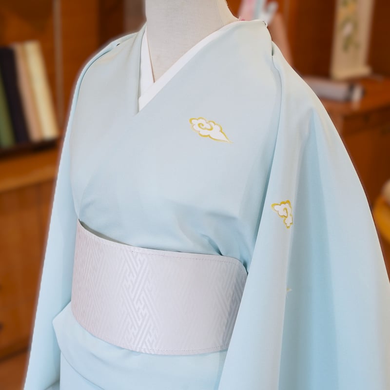 附下「京友禅・瑞雲と鳥・水色」 | MINOKO STORE