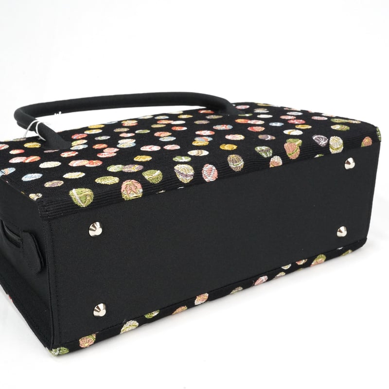 利休バッグ「黒地・手毬柄」 | MINOKO STORE