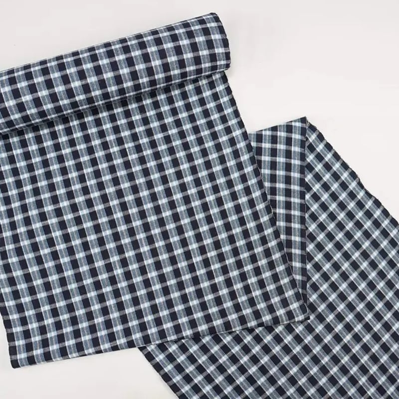 片貝木綿「ネイビーブルー・チェック柄」 | MINOKO STORE