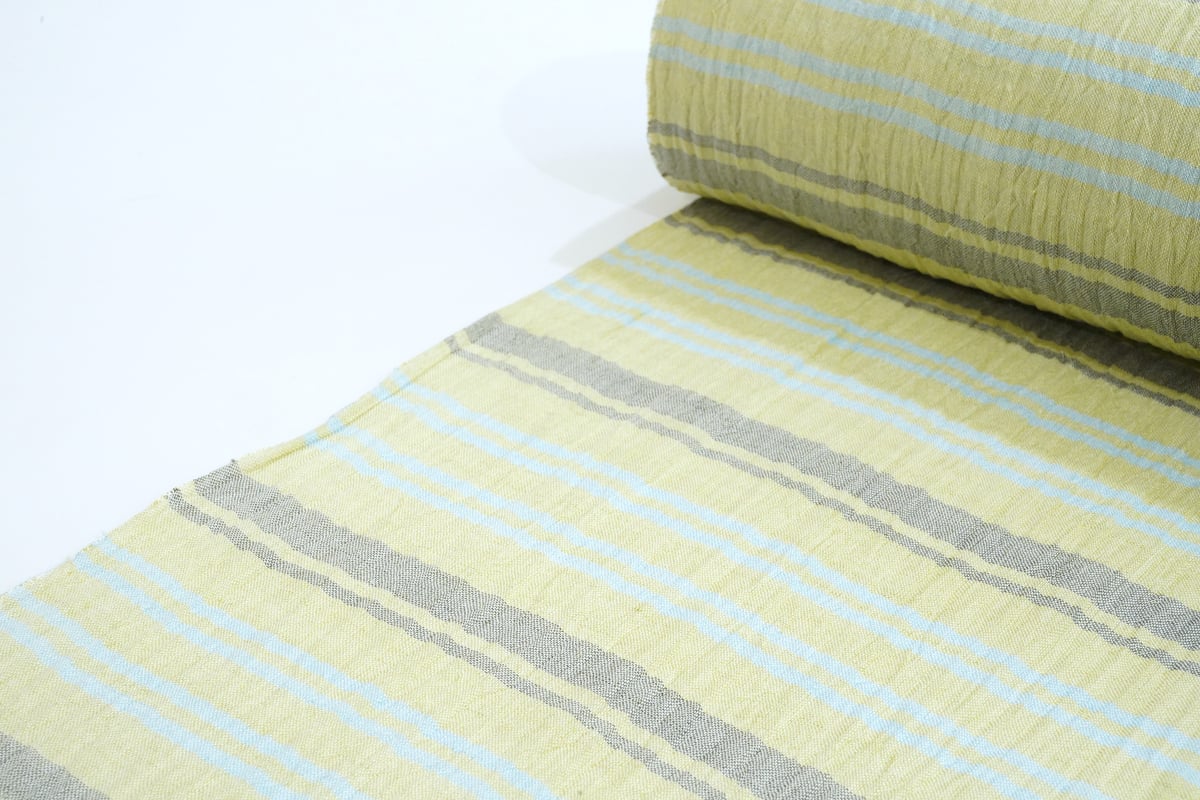 小千谷縮「縞格子・裏葉色」 | MINOKO STORE