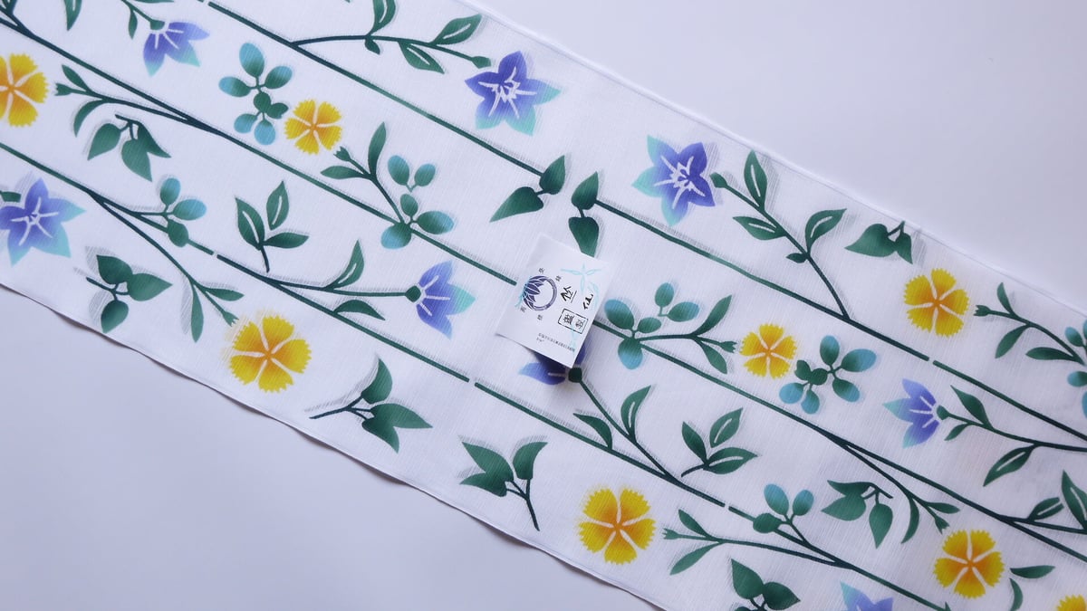 竺仙浴衣「綿絽・女性向け・撫子に桔梗」 | MINOKO STORE