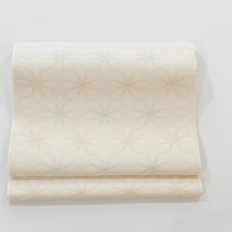 織楽浅野　夏帯　単衣も可 単衣・夏帯】 【織楽浅野】 特選西陣織九寸名古屋帯 「印度更紗Ⅱ