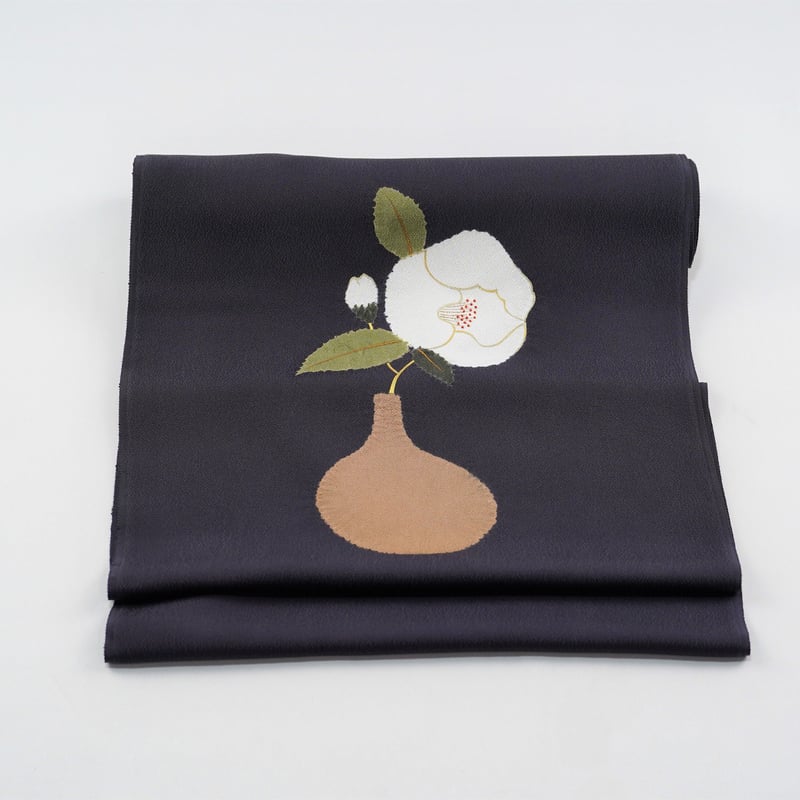 九寸帯「染の川勝・花瓶に椿」 | MINOKO STORE