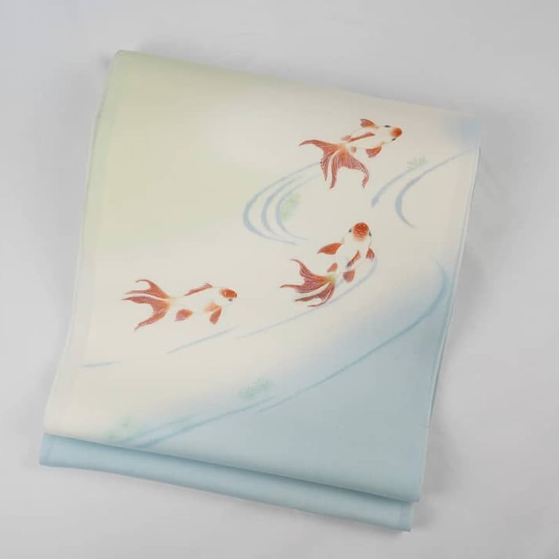 九寸帯（名古屋帯）「染の川勝・無双・流水に金魚」 | MINOKO STORE