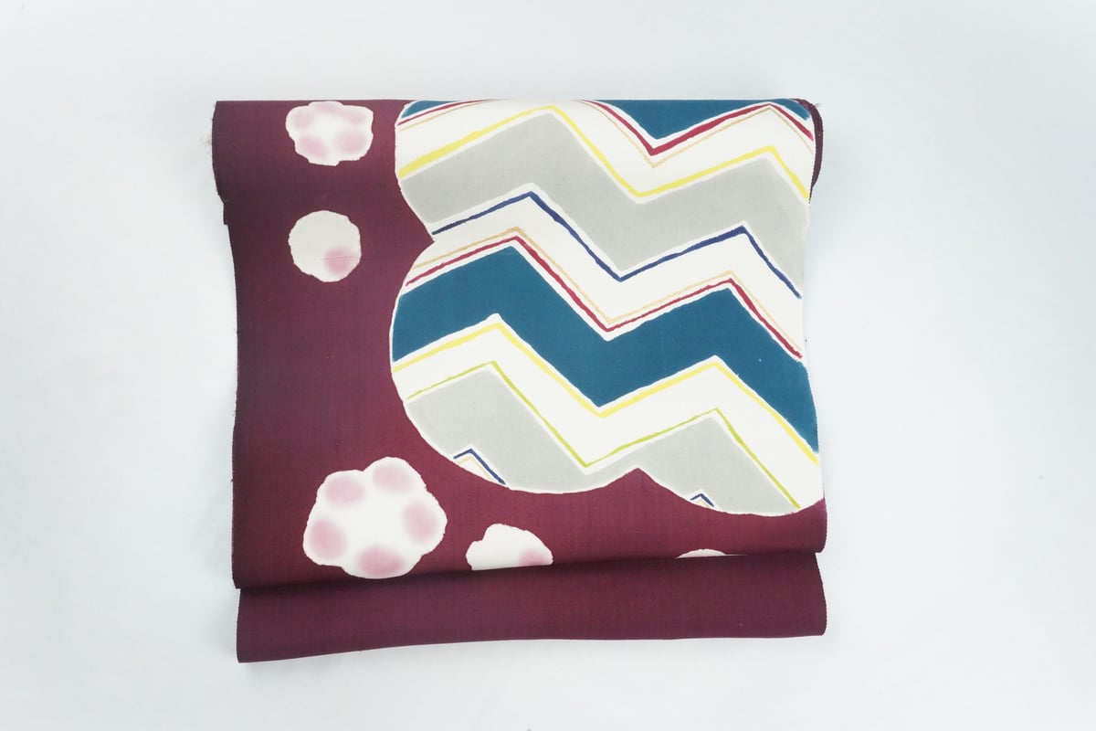 九寸帯(名古屋帯)「型絵染・岡田その子・大梅」 | MINOKO STORE