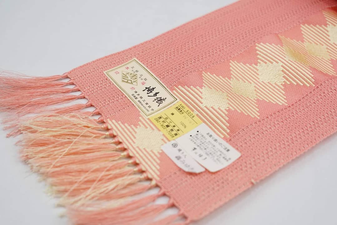 ピンク半幅帯　西村織物 半巾帯「博多織・西村織物・紗織・ピンク」 | MINOKO STORE