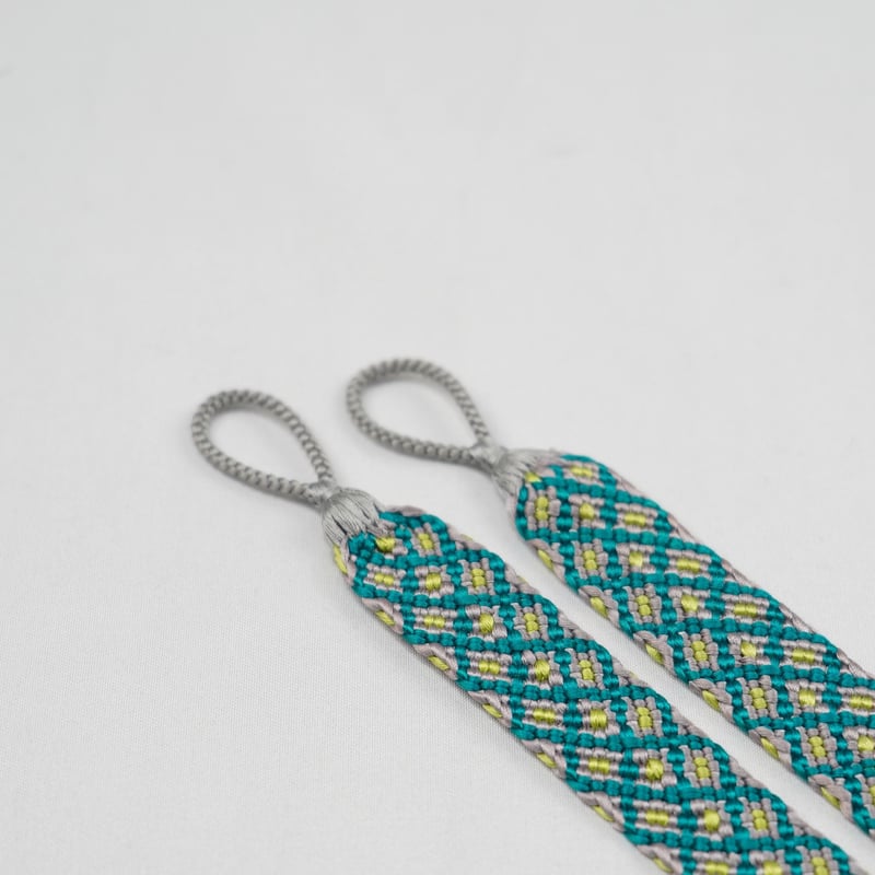 男 羽織紐「組紐・平組・エメラルドグリーン」 | MINOKO STORE