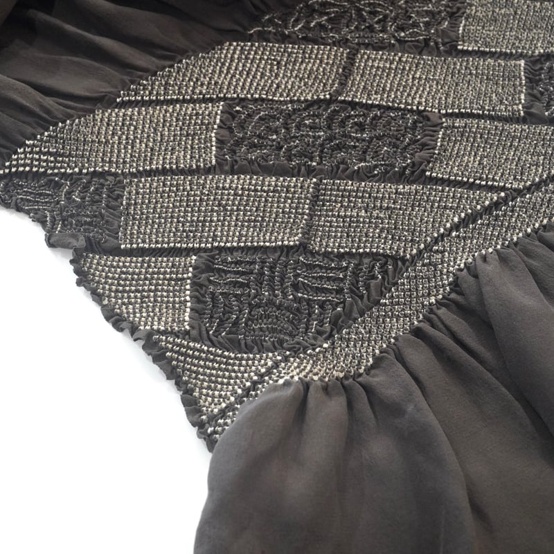 兵児帯「男性向け・斜め取りの菱・焦茶色」 | MINOKO STORE