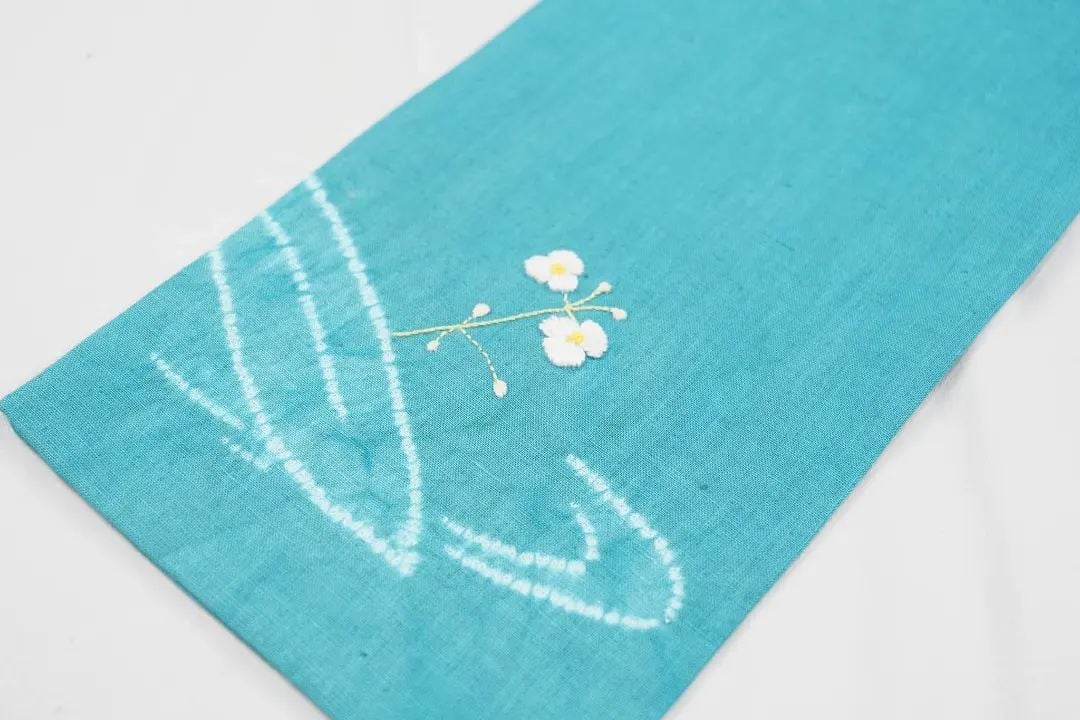 一年を通じて！綿×麻　半巾帯 Amazon | 半巾帯 白 全通 花 唐草 木綿 カジュアル お仕立て