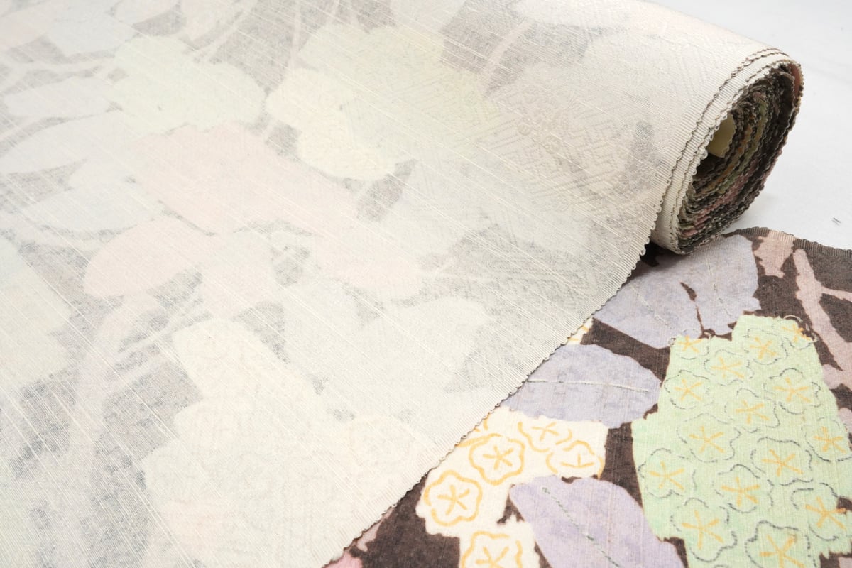 花草模様着物小紋柄一反 小紋「一方付け総柄小紋・草花模様」 | MINOKO STORE