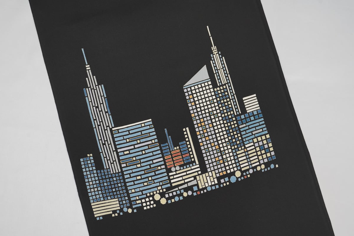 あおい 塩瀬 黒地 染め 金銀彩 九寸名古屋帯 あおい様専用 塩瀬