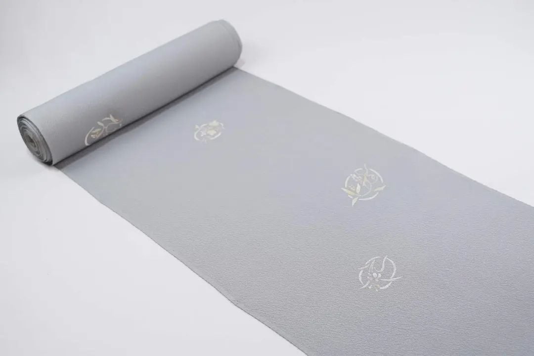 H458☆送料込み❣️小紋 着物 5枚 まとめ売り❣️ 袋帯 振袖用 正絹 桜紋様 黒x紫金 金糸銀糸 ラメ糸 六通柄