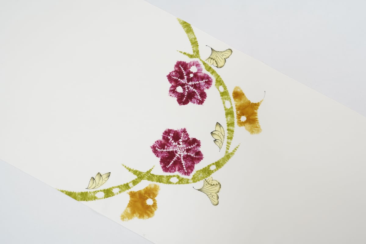 九寸帯（名古屋帯）「小倉淳史・露芝に楓 イチョウ辻が花」 | MINOKO STORE