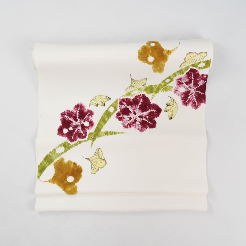 九寸（名古屋帯）「小倉淳史・露芝に楓 イチョウ辻が花」 | MINOKO STORE