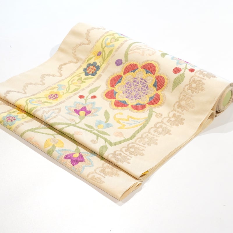 九寸帯(名古屋帯)「帯屋捨松・パレンバン花文」 | MINOKO STORE 九寸帯(名古屋帯)「帯屋捨松・パレンバン花文」 | MINOKO STORE
