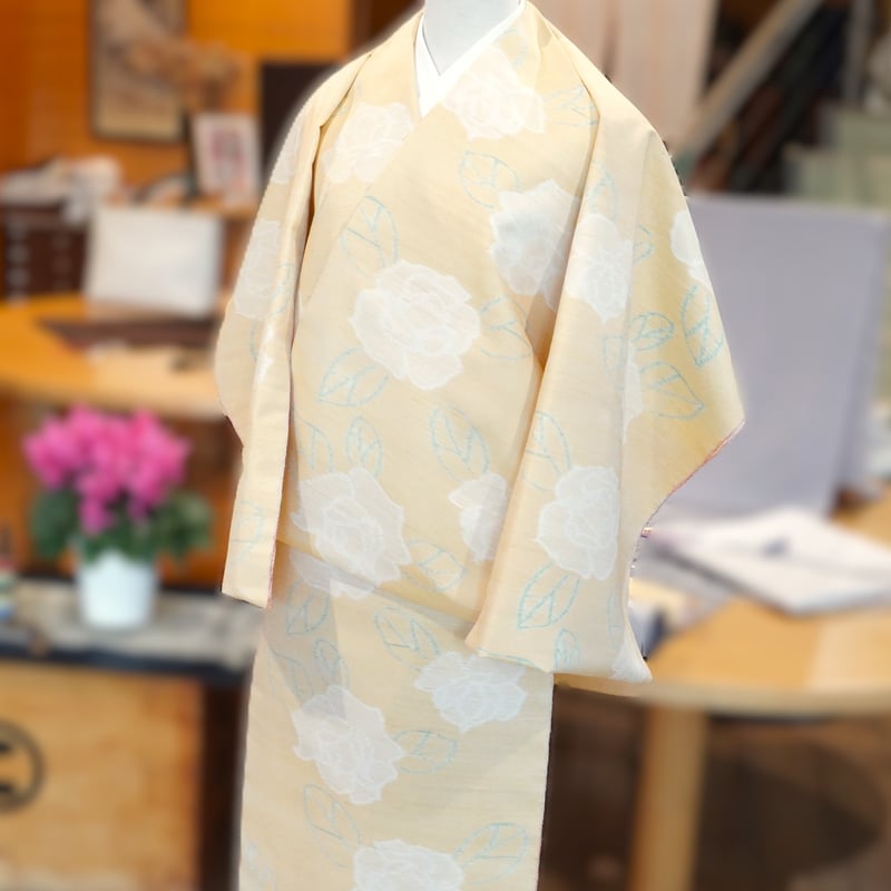 紬「千切屋謹製縹紬・絵絣・薔薇」 | MINOKO STORE