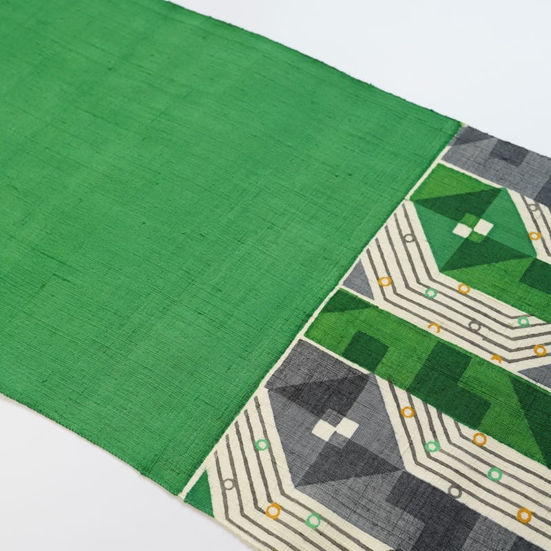 型絵染　類家 角帯「岡本隆志・型絵染・幾何学」 | MINOKO STORE