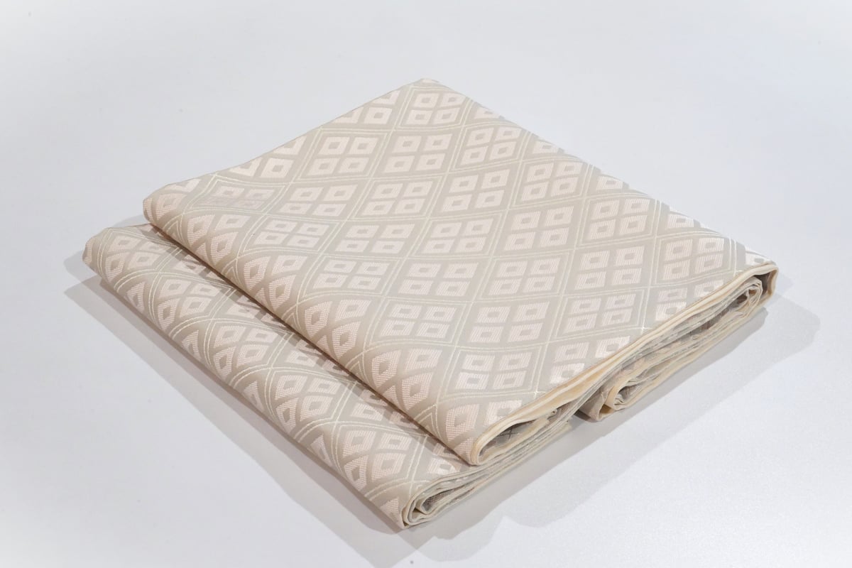 袋帯 荒磯地に菱花文 金糸 茶色 O-3977 | リユース着物わびさび - 着物  